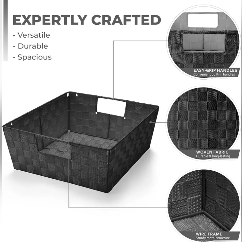 Set of Two Charcoal Storage Baskets